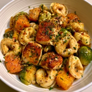 Autumn Chicken Tortellini with Butternut Squash & Brussels Sprouts