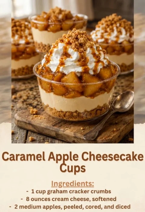 Caramel Apple Cheesecake Cups