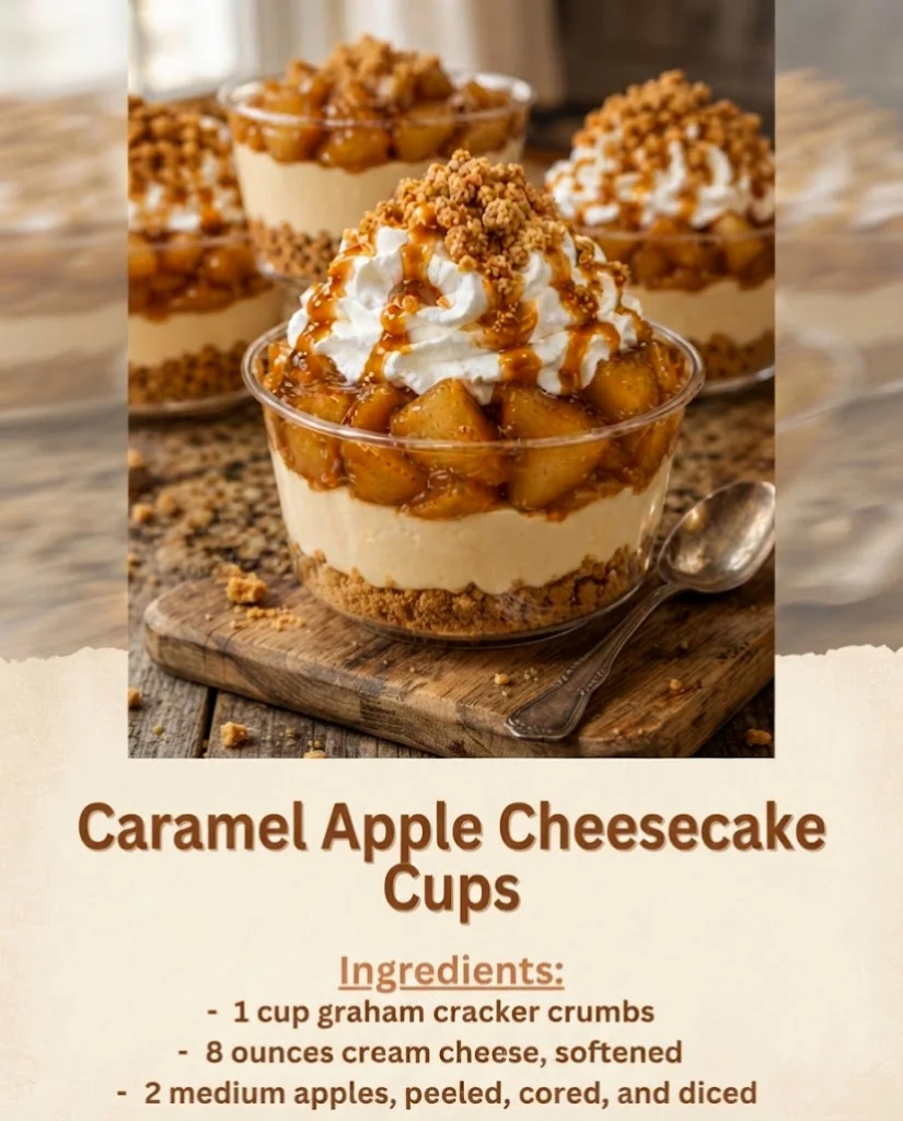 Caramel Apple Cheesecake Cups