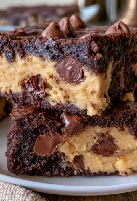Chocolate Chip Cookie Dough Brownie Bars