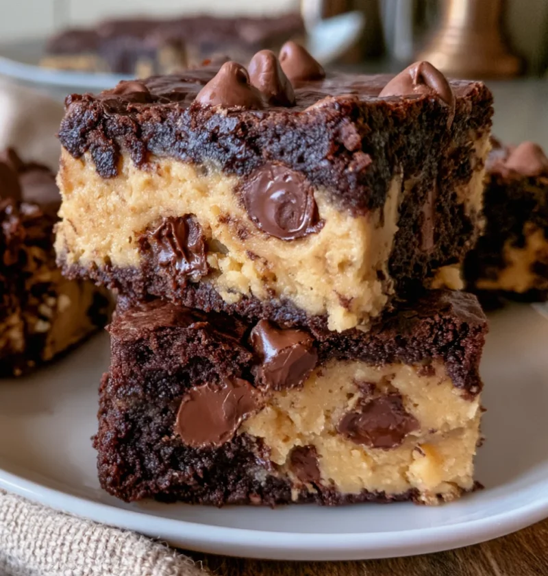 Chocolate Chip Cookie Dough Brownie Bars