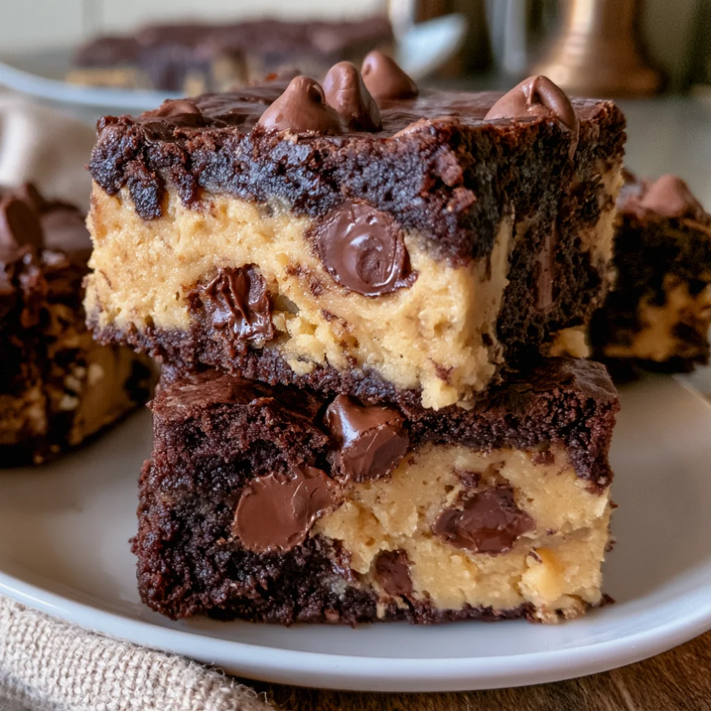 Chocolate Chip Cookie Dough Brownie Bars