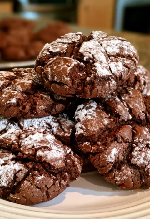Chocolate Fudge Crinkle Cookies