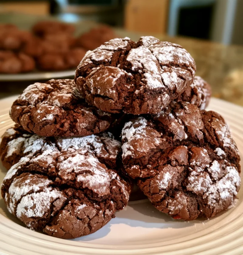 Chocolate Fudge Crinkle Cookies