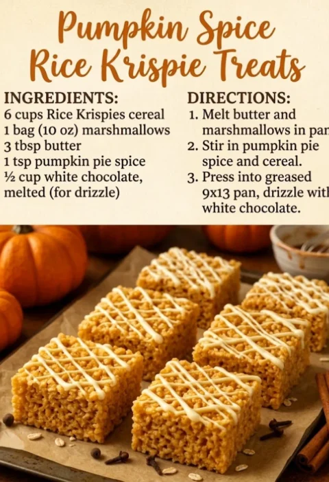Classic Pumpkin Spice Rice Krispie Treats