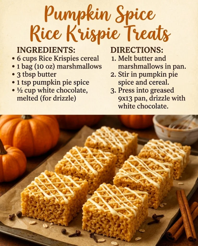 Classic Pumpkin Spice Rice Krispie Treats
