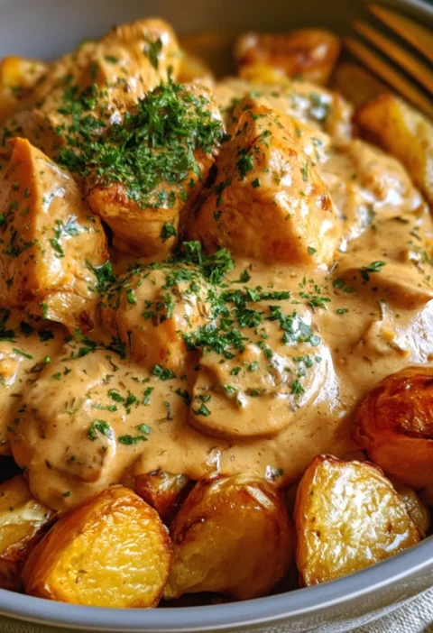 Creamy Chicken and Crispy Potatoes