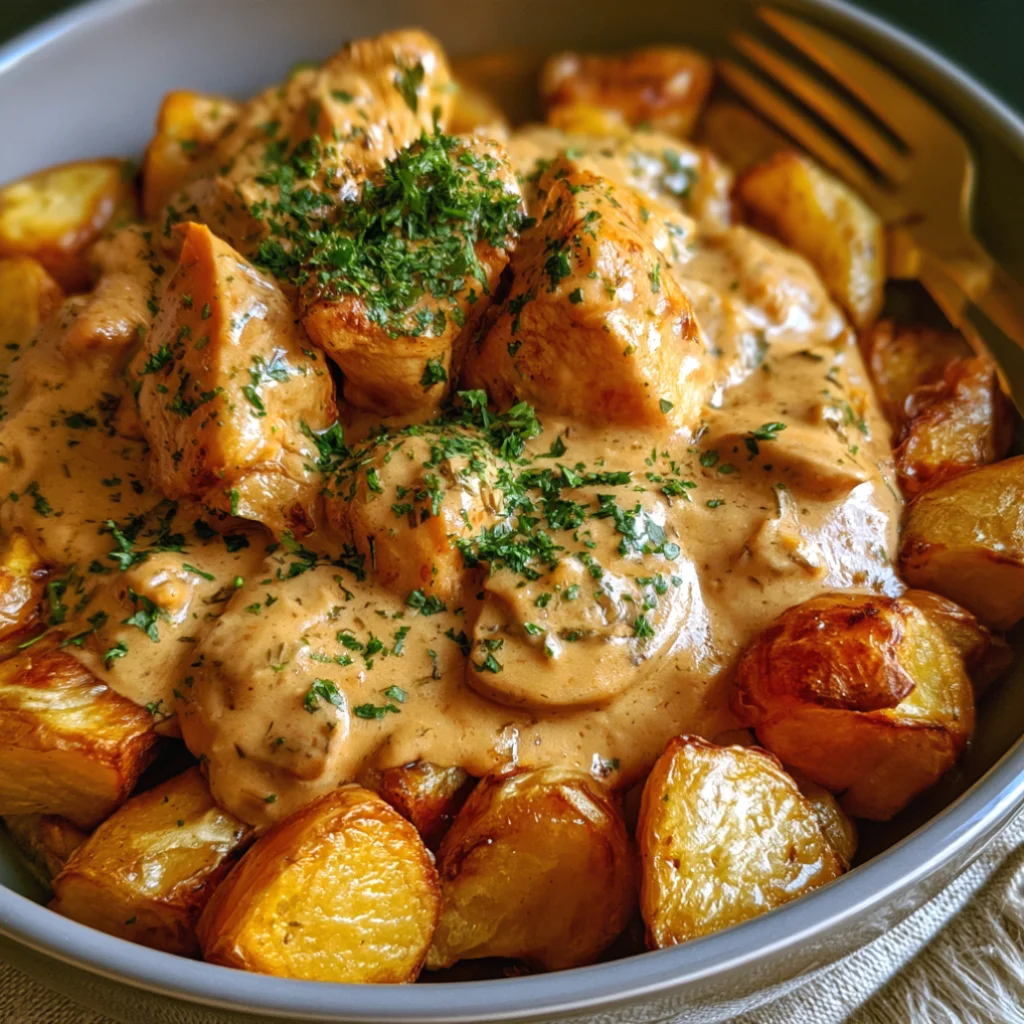 Creamy Chicken and Crispy Potatoes