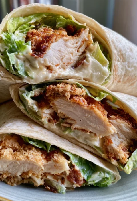 Crispy Chicken Caesar Wraps