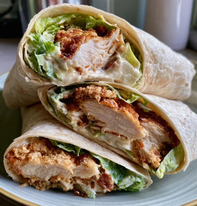 Crispy Chicken Caesar Wraps