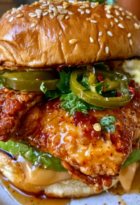 Crispy Hot Honey Chicken Burger