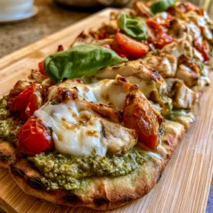 Easy Chicken Pesto Flatbread