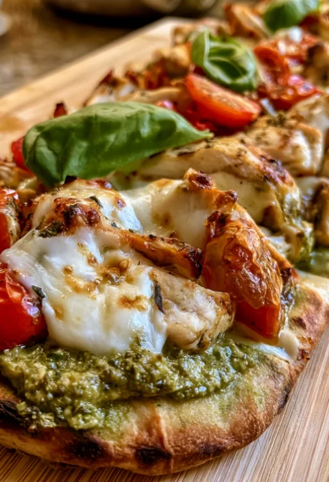 Easy Chicken Pesto Flatbread