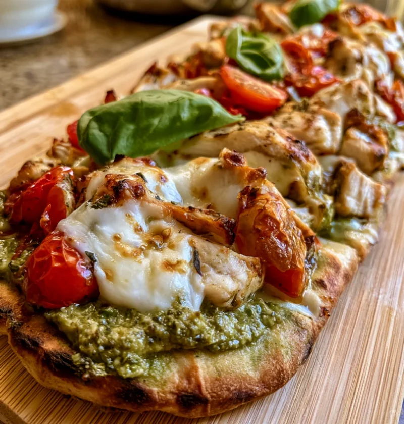 Easy Chicken Pesto Flatbread