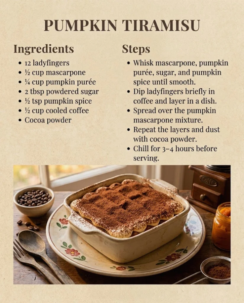 Easy Pumpkin Tiramisu With Coffee & Pumpkin Spice