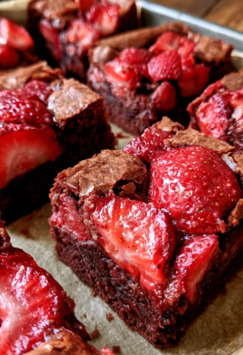 Fudgy Strawberry Brownies