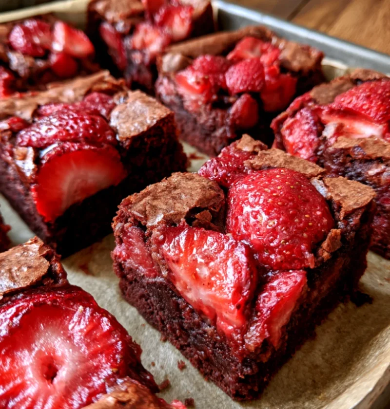 Fudgy Strawberry Brownies