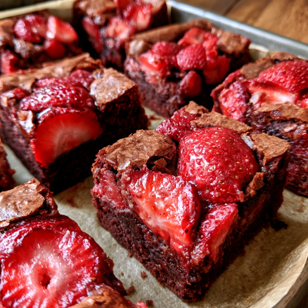 Fudgy Strawberry Brownies