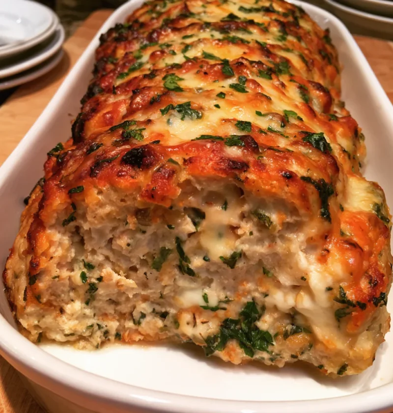 Garlic Parmesan Chicken Meatloaf
