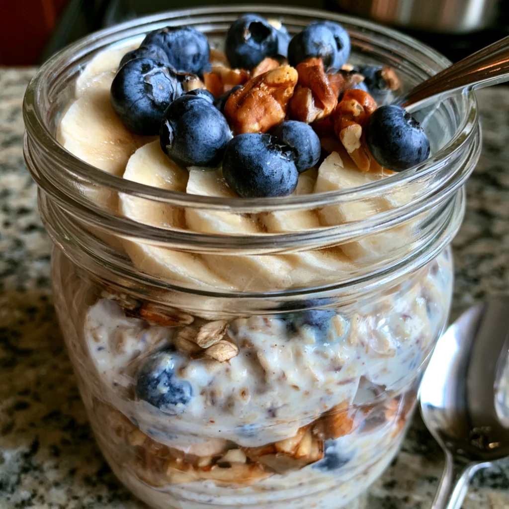 Healthy Blueberry Pie Overnight Oats