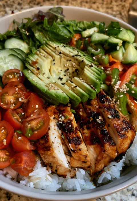 Healthy Chicken Rice Bowl Recipe