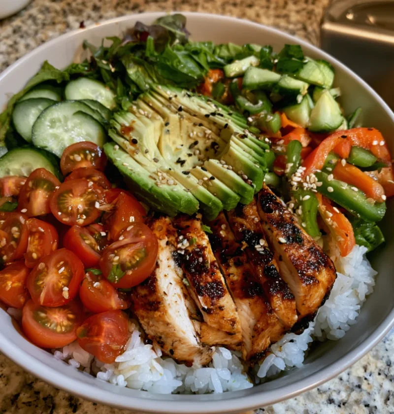 Healthy Chicken Rice Bowl Recipe