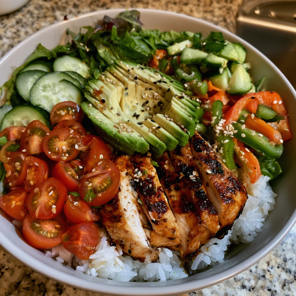 Healthy Chicken Rice Bowl Recipe