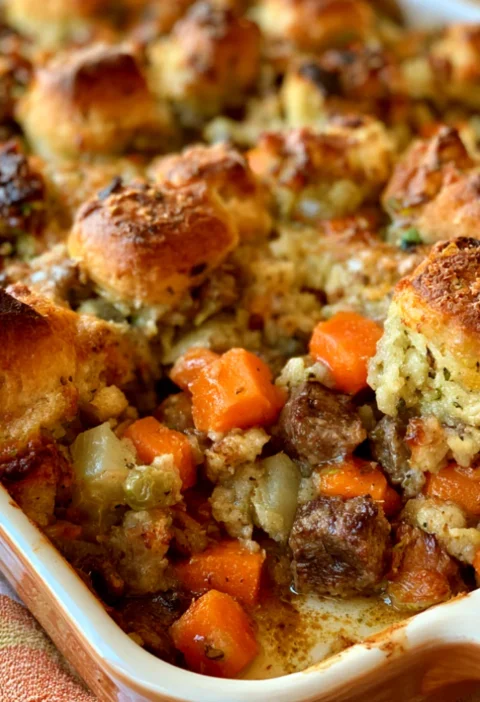 Oven Baked Vintage Beef and Stuffing Bake
