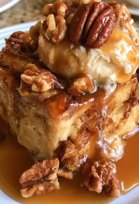Pecan Sticky Bun Bread Pudding