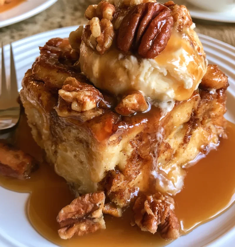 Pecan Sticky Bun Bread Pudding