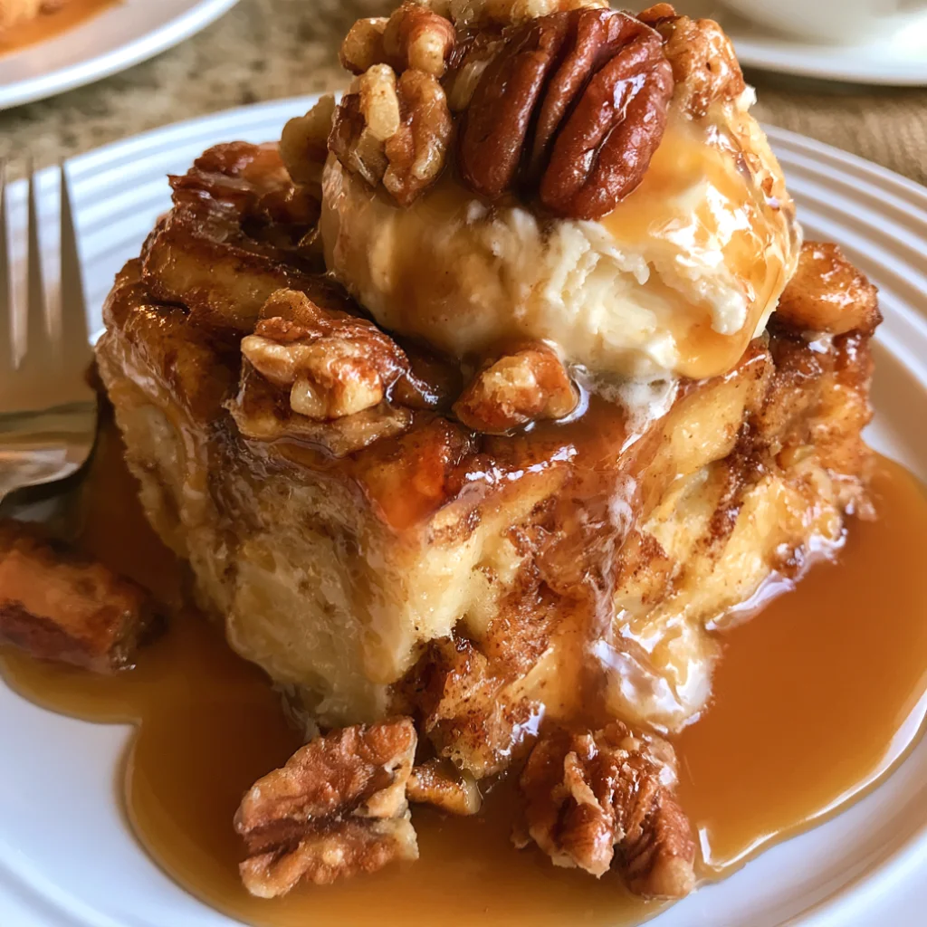 Pecan Sticky Bun Bread Pudding