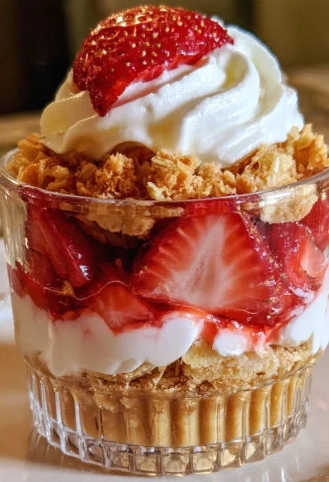 Strawberry Shortcake Crunch Cups
