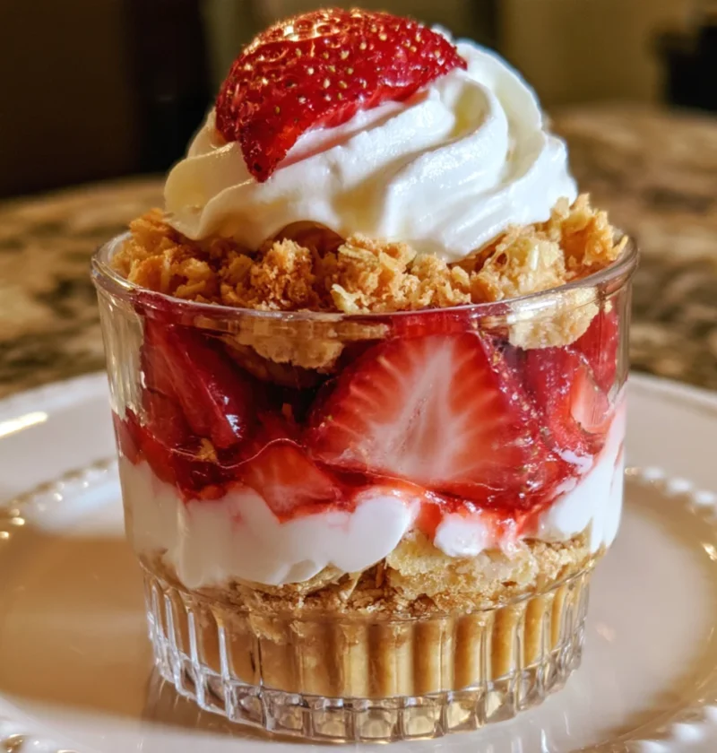 Strawberry Shortcake Crunch Cups