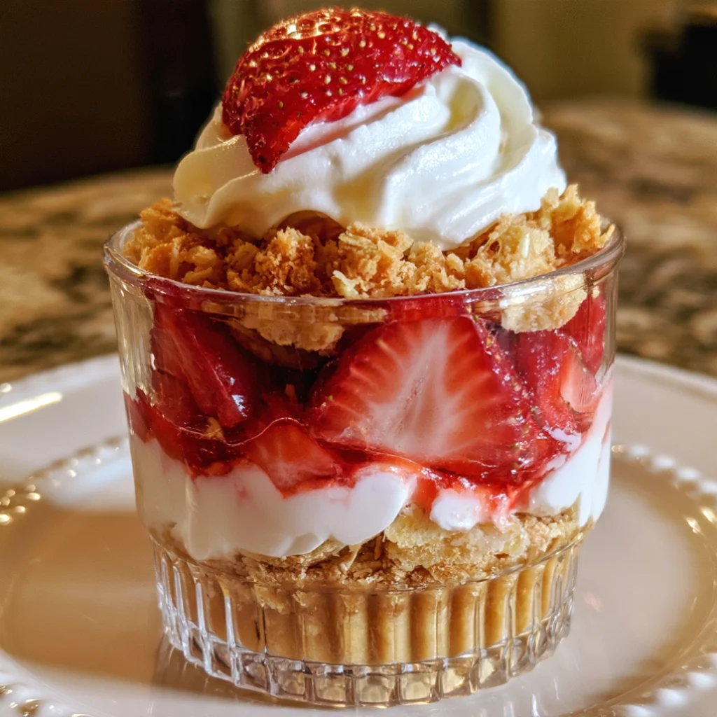 Strawberry Shortcake Crunch Cups
