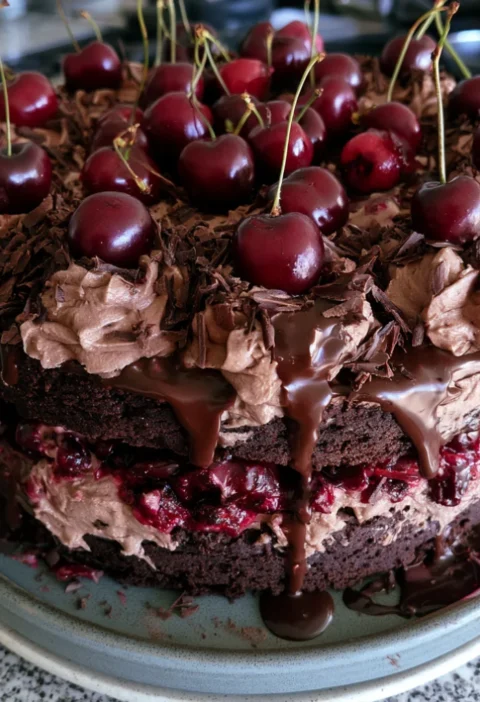 Cherry chocolate cake