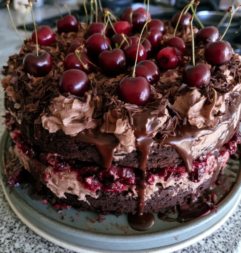 Cherry chocolate cake