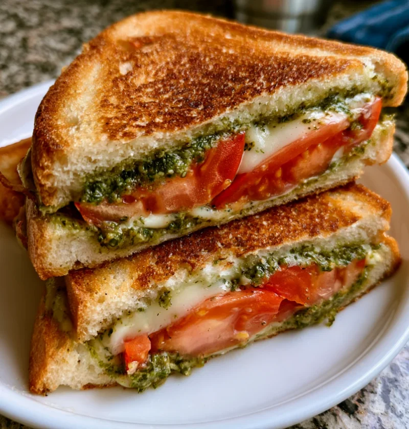 Classic Tomato Sandwich With Pesto Sauce