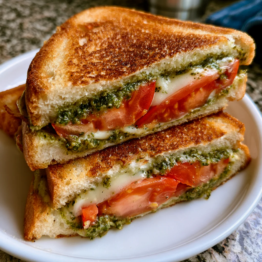 Classic Tomato Sandwich With Pesto Sauce