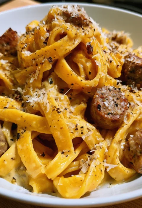 Creamy Butternut Squash Pasta with Sausage