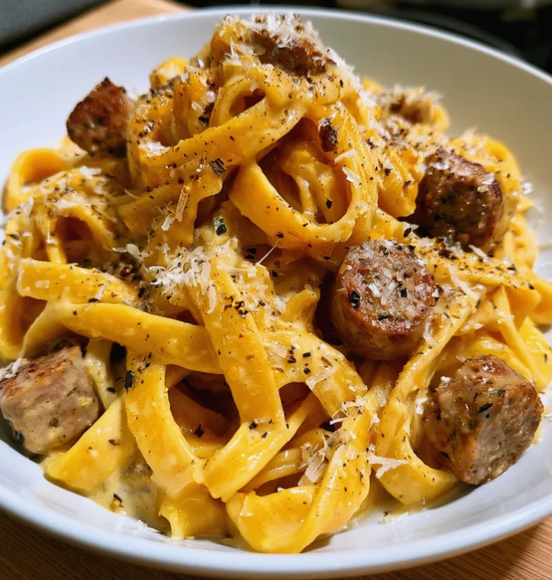 Creamy Butternut Squash Pasta with Sausage