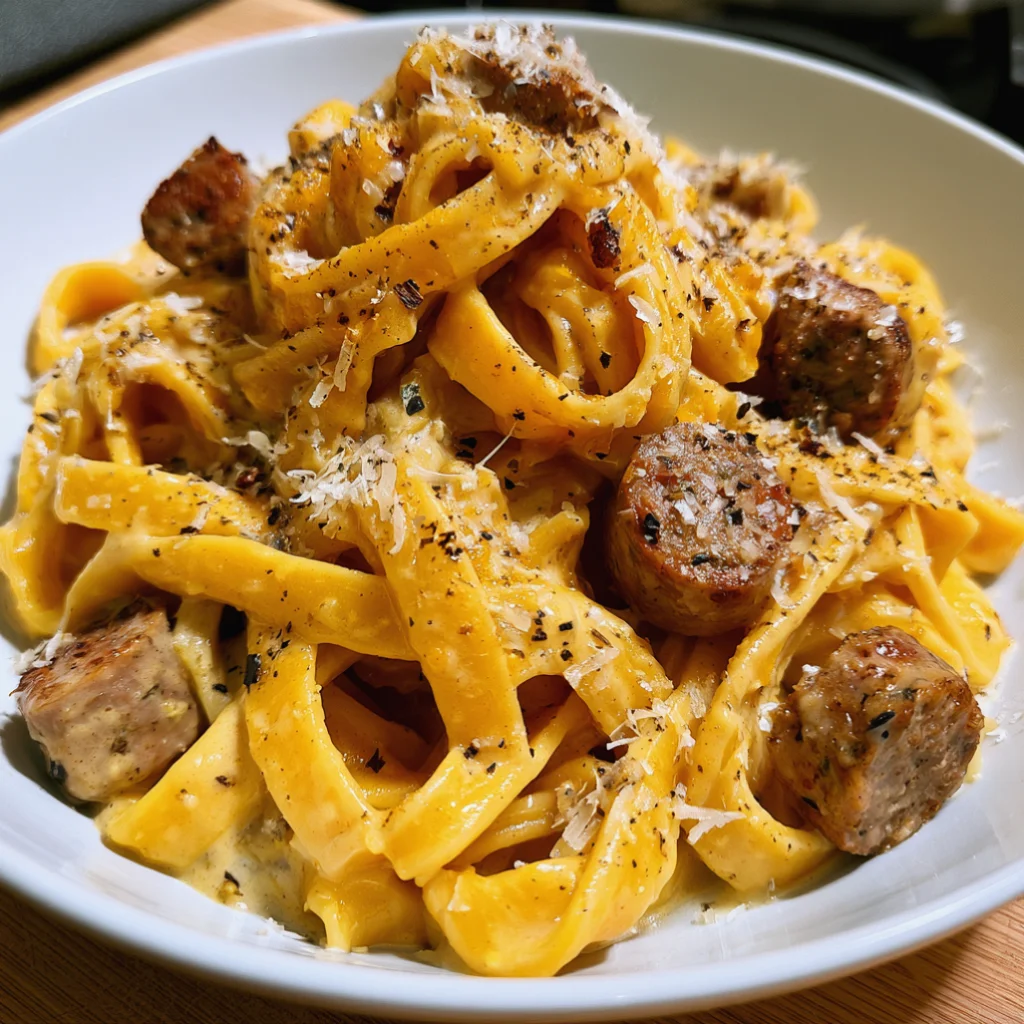 Creamy Butternut Squash Pasta with Sausage