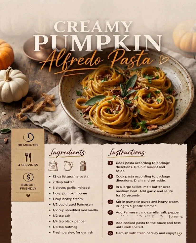 Creamy Pumpkin Alfredo Pasta