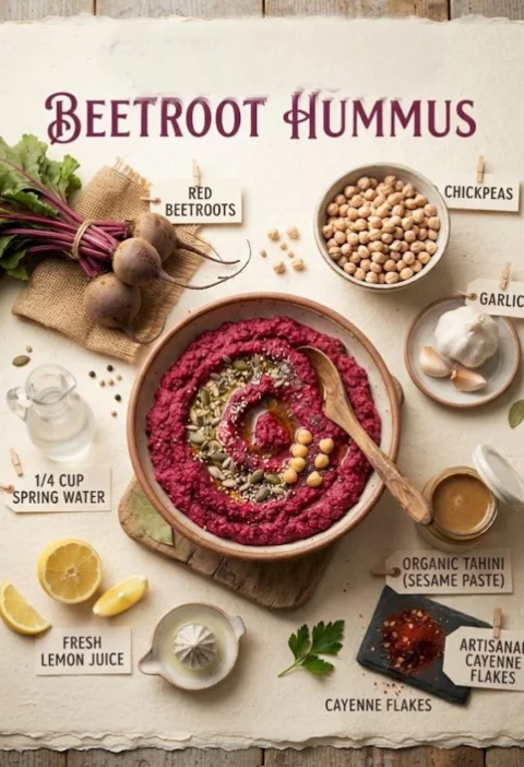 Easy & Fresh Beetroot Hummus