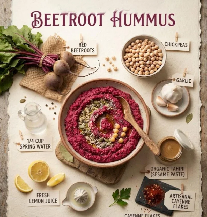 Easy & Fresh Beetroot Hummus
