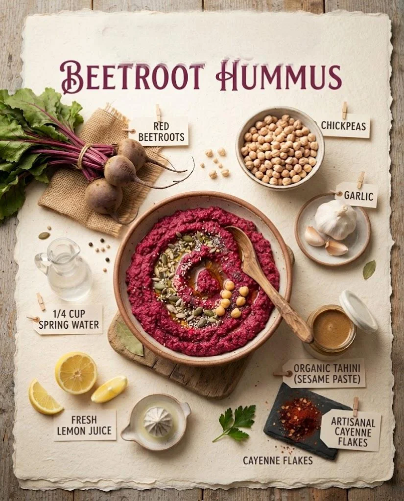 Easy & Fresh Beetroot Hummus