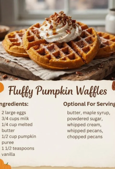Fluffy Pumpkin Waffles