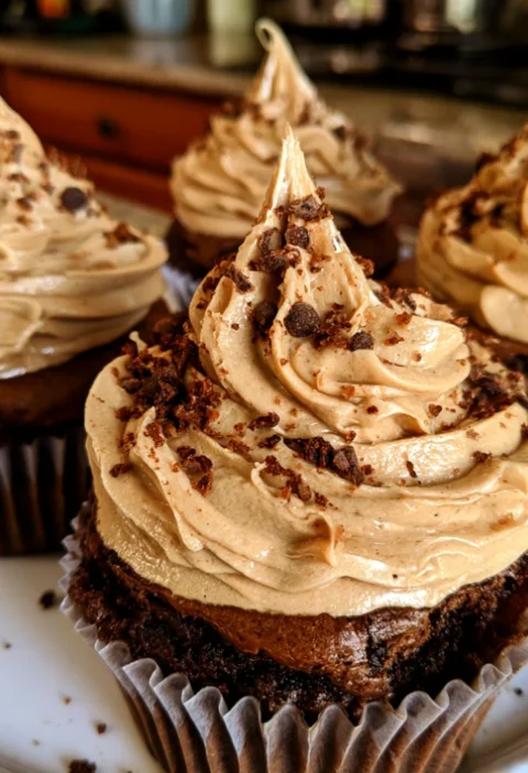 Fudgy espresso brownie cupcakes