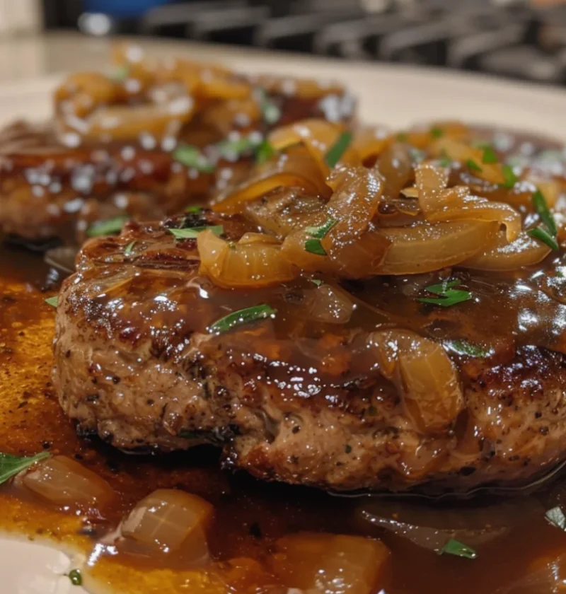 Hamburger Steak With Rich Onion Gravy