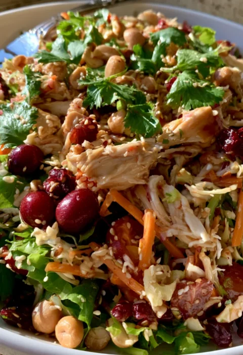Healthy Asian Chicken Cranberry Salad