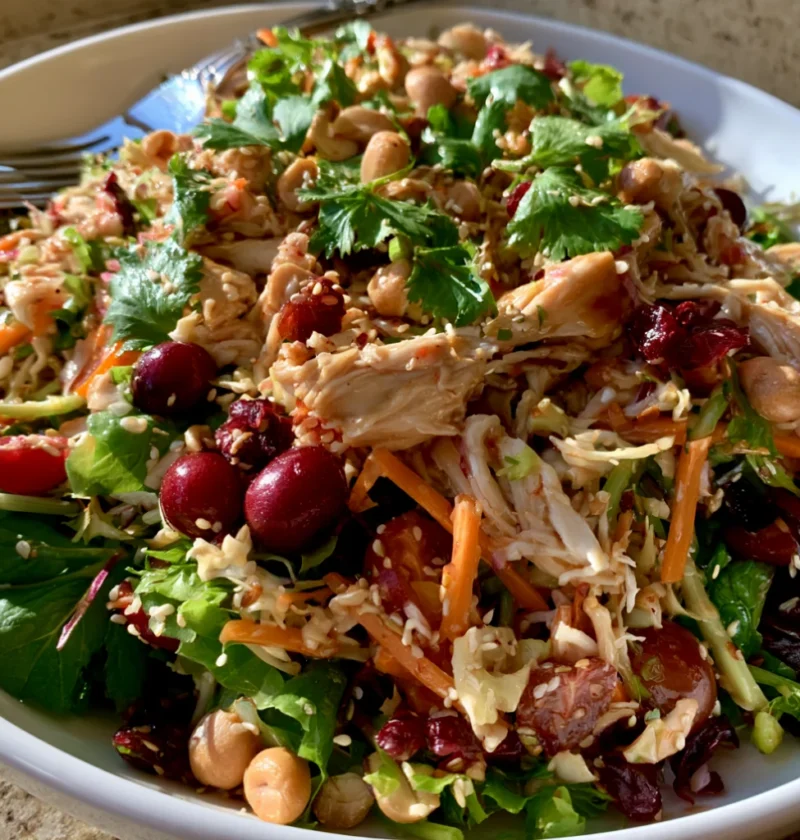 Healthy Asian Chicken Cranberry Salad